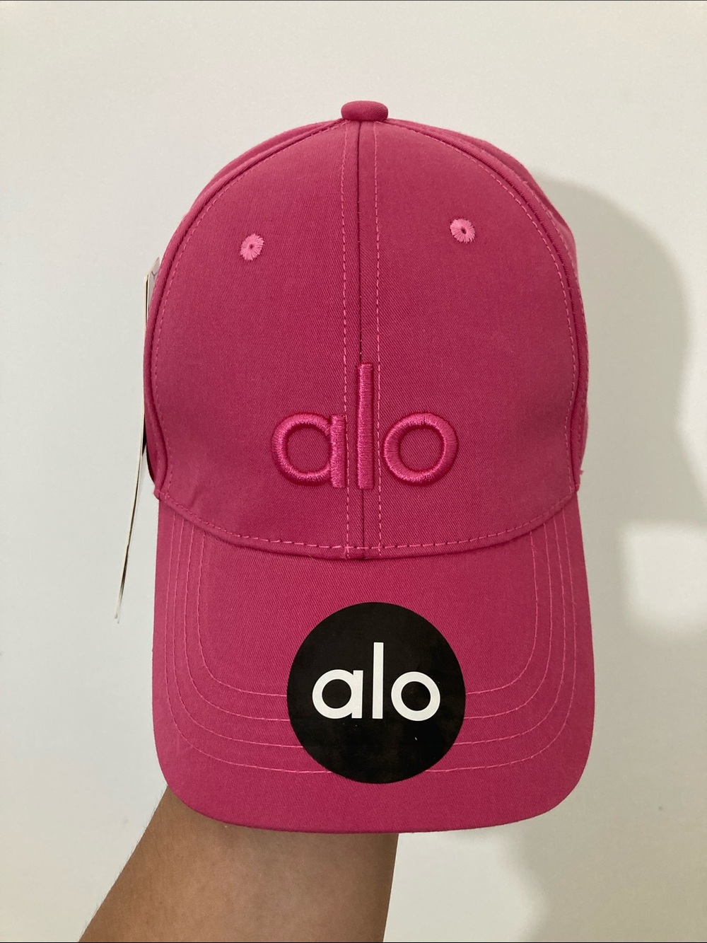 ALO Yoga Pink Embroidered Logo Baseball Cap
